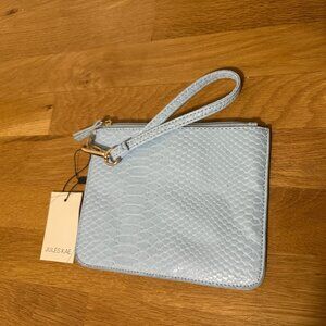 Jules Kae Light Blue Croc-Embossed Wristlet – NWT